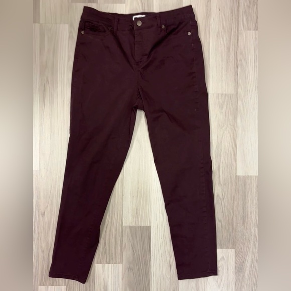 Jessica Simpson high rise skinny ankle wine red jeans size 10 - Picture 4 of 7